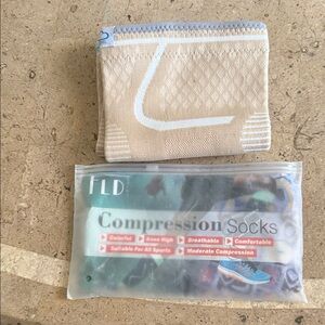 Beige Compression Athletic Socks